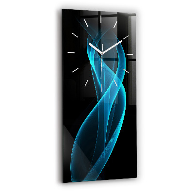Modern vertical wall clock Blue abstraction