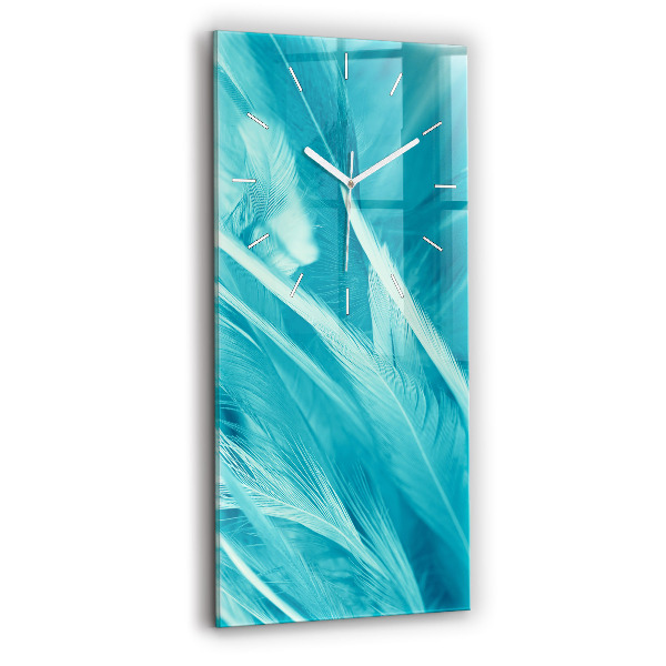 Modern vertical wall clock Green turquoise vintage