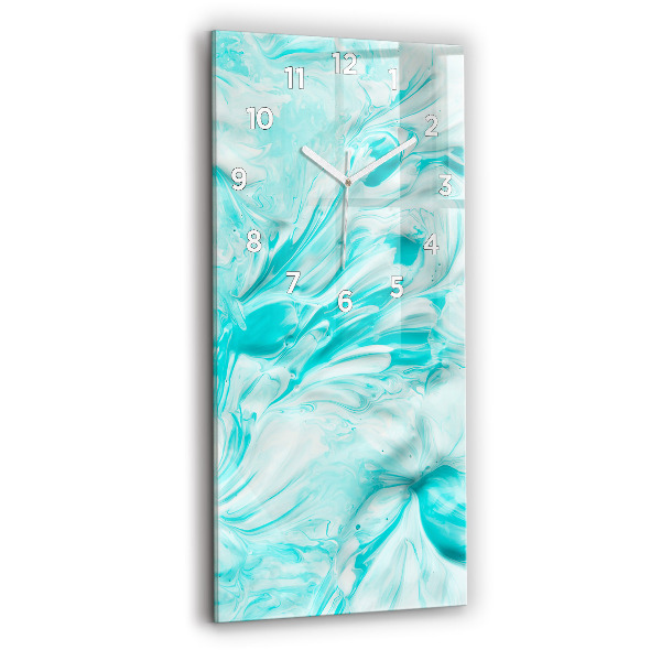 Modern vertical wall clock Blue abstraction