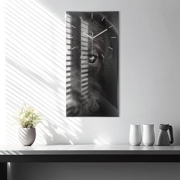 Modern vertical wall clock Scottish Fold Dog and Cat