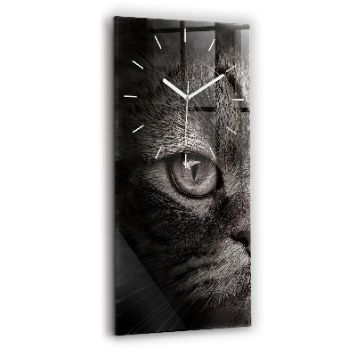 Modern vertical wall clock Scottish Fold Dog and Cat
