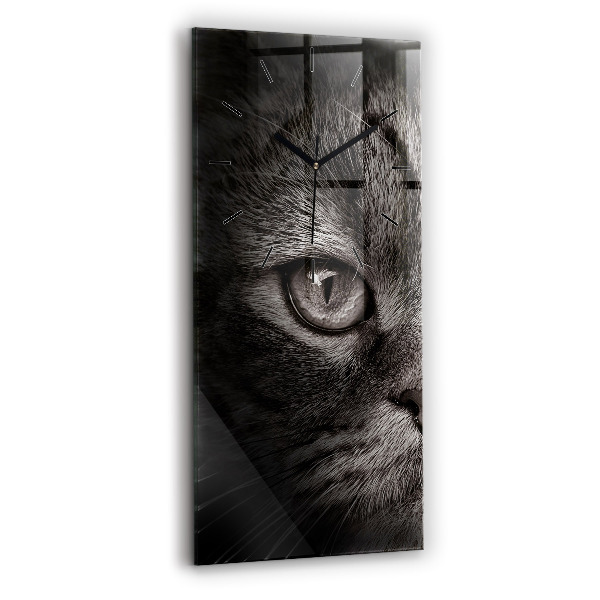 Modern vertical wall clock Scottish Fold Dog and Cat