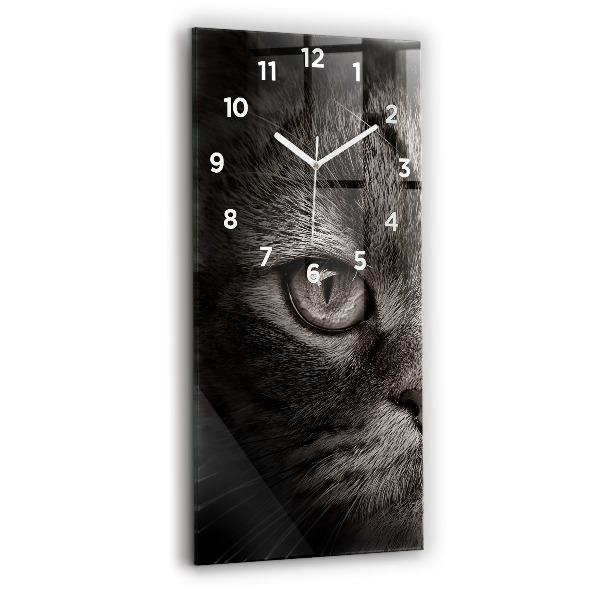 Modern vertical wall clock Scottish Fold Dog and Cat
