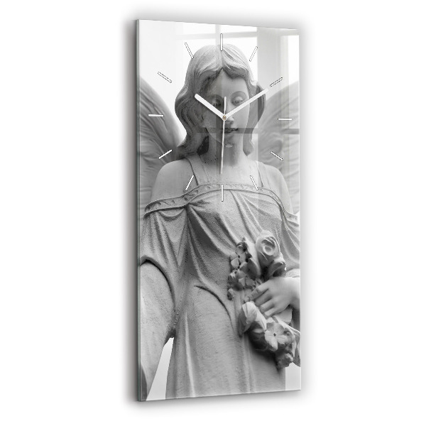 Modern vertical wall clock Old Angel Sculpture