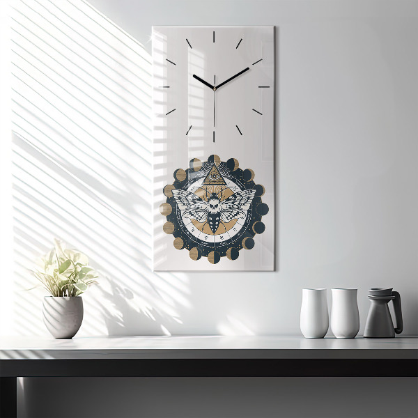Modern vertical wall clock Moon Phases and the Eye