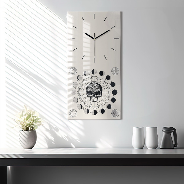 Modern vertical wall clock Moon phases