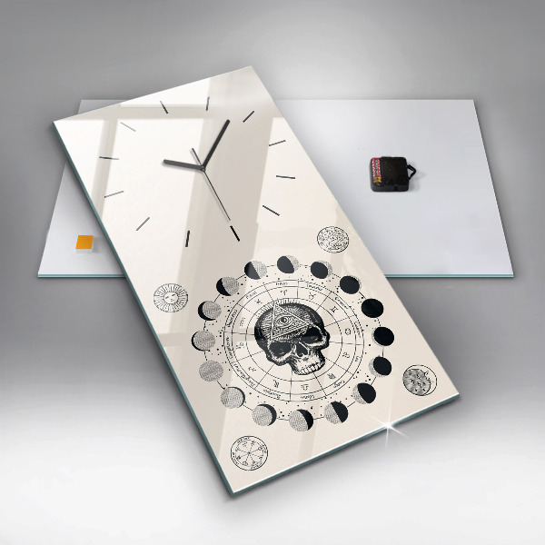 Modern vertical wall clock Moon phases