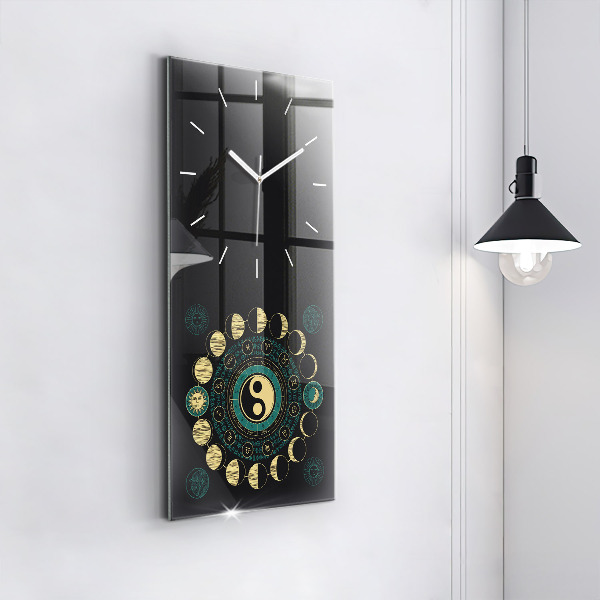 Modern vertical wall clock Moon phases