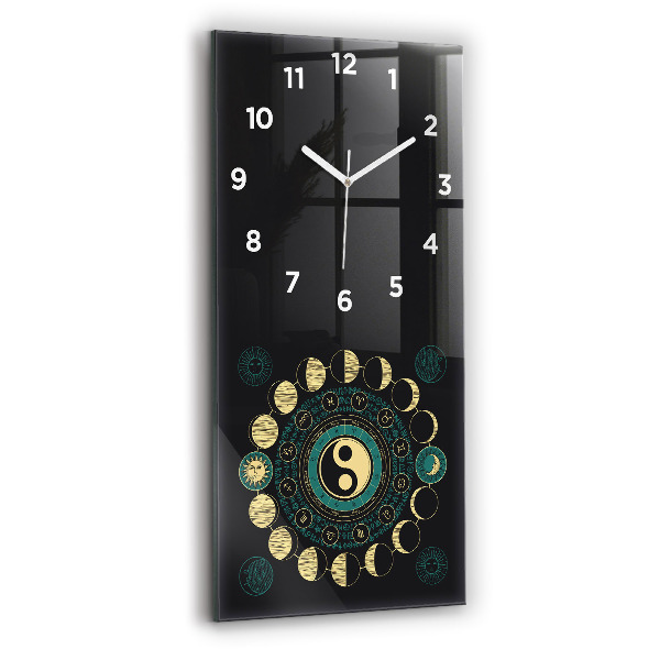 Modern vertical wall clock Moon phases
