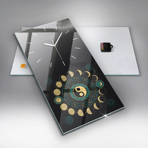 Modern vertical wall clock Moon phases