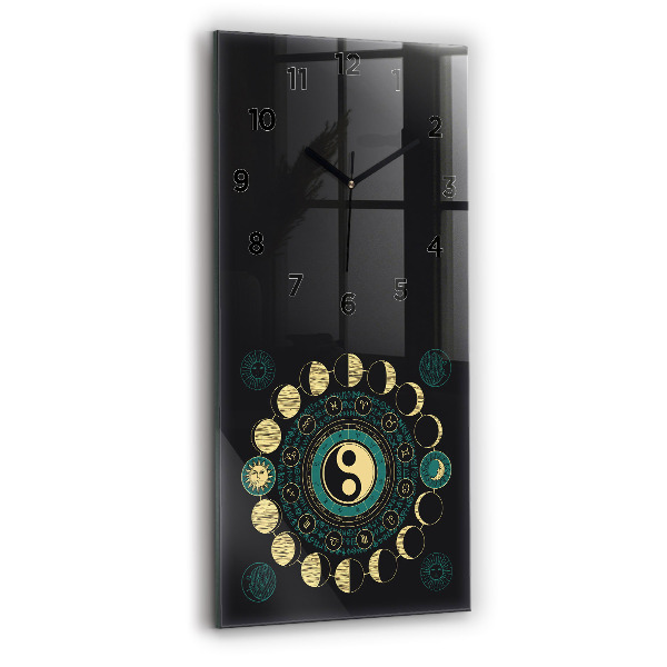 Modern vertical wall clock Moon phases