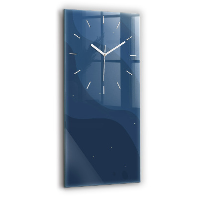 Modern vertical wall clock Blue waves