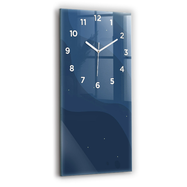 Modern vertical wall clock Blue waves