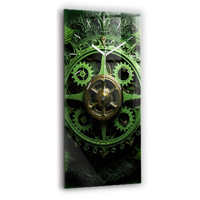 Modern vertical wall clock Green mechanism
