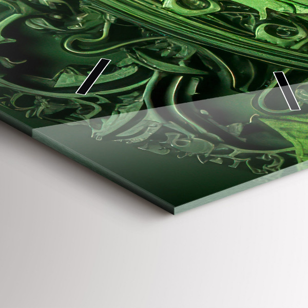 Modern vertical wall clock Green mechanism
