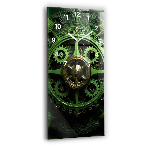 Modern vertical wall clock Green mechanism