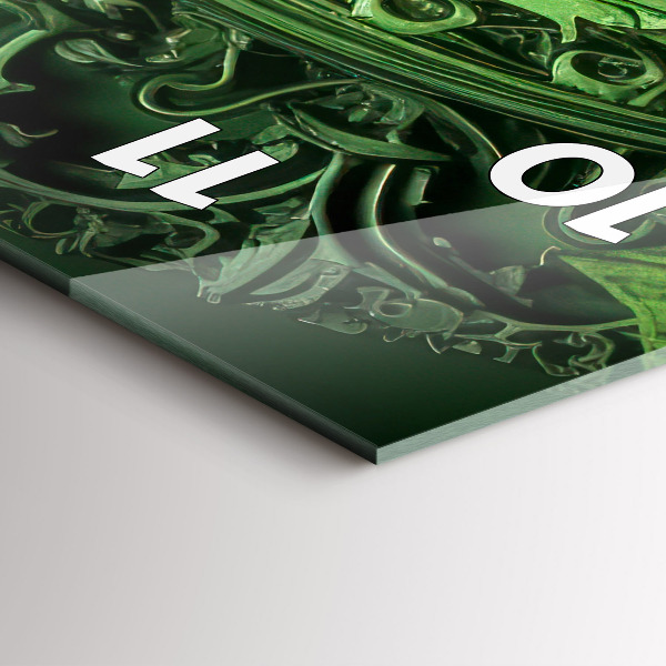Modern vertical wall clock Green mechanism