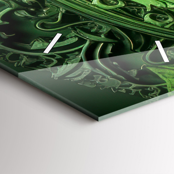 Modern vertical wall clock Green mechanism