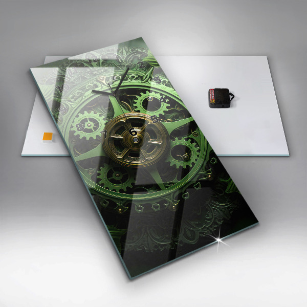 Modern vertical wall clock Green mechanism