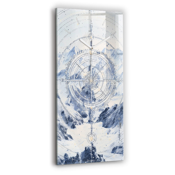 Modern vertical wall clock Blue drawings