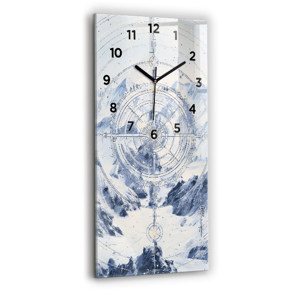 Modern vertical wall clock Blue drawings