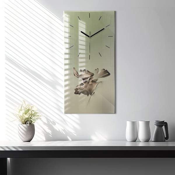 Modern vertical wall clock Graphic moose