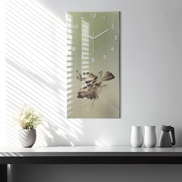 Modern vertical wall clock Graphic moose