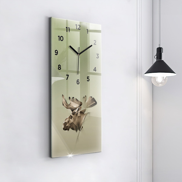 Modern vertical wall clock Graphic moose