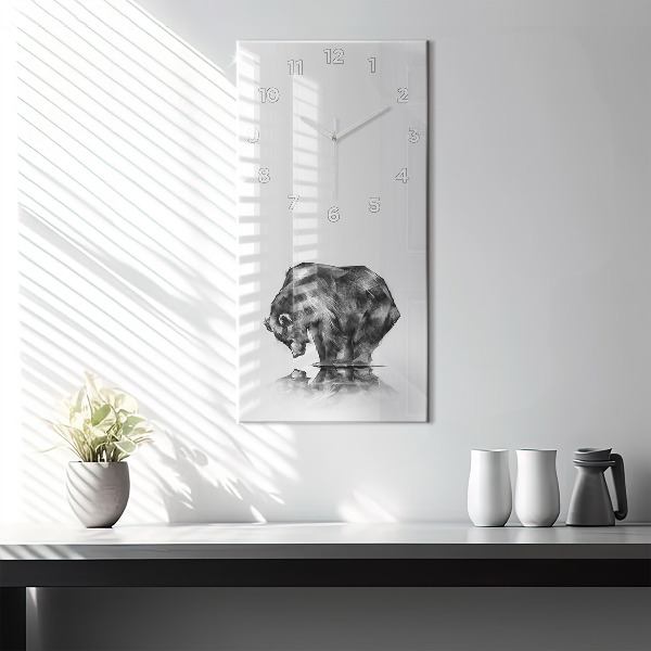 Modern vertical wall clock Cartoon bear