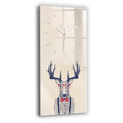 Modern vertical wall clock Deer in a shirt