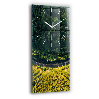 Modern vertical wall clock Forest from a bird's eye view