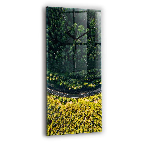 Modern vertical wall clock Forest from a bird's eye view