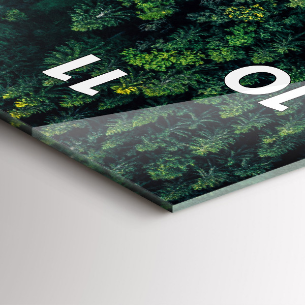 Modern vertical wall clock Forest from a bird's eye view