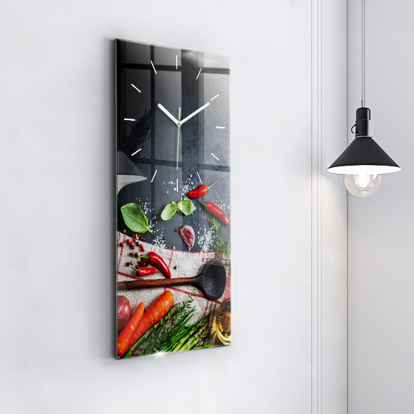 Modern vertical wall clock Vegetables