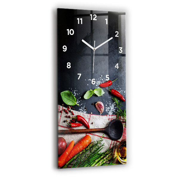 Modern vertical wall clock Vegetables