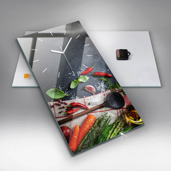 Modern vertical wall clock Vegetables