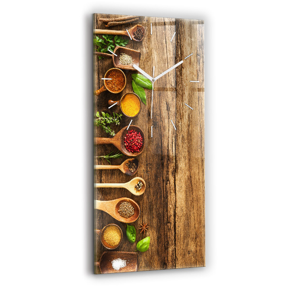 Modern vertical wall clock Spoons of spices