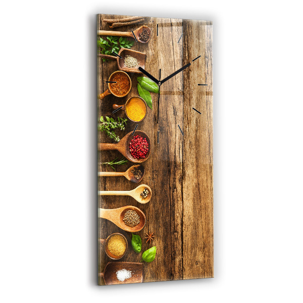 Modern vertical wall clock Spoons of spices