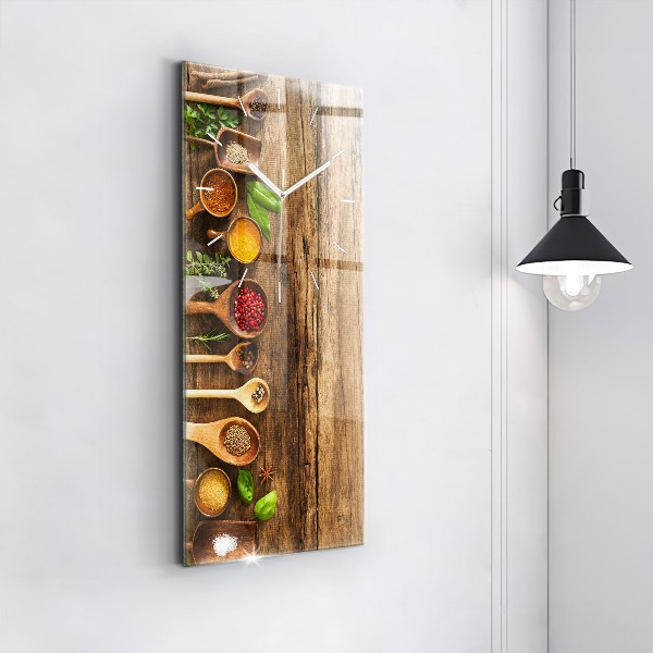 Modern vertical wall clock Spoons of spices