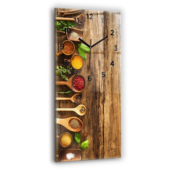Modern vertical wall clock Spoons of spices