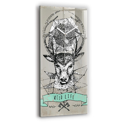 Modern vertical wall clock Deer head