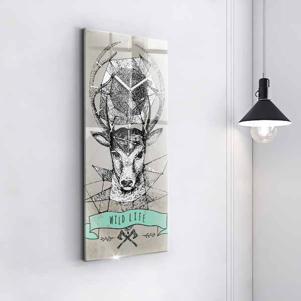 Modern vertical wall clock Deer head