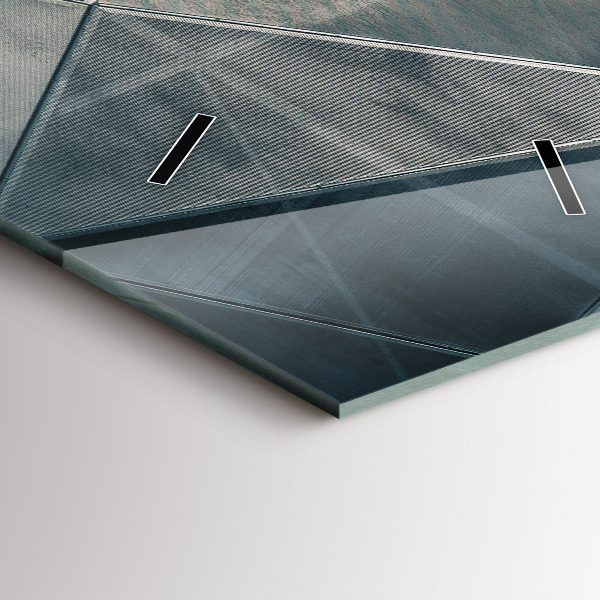 Modern vertical wall clock Metal abstract triangles