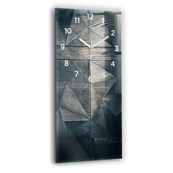 Modern vertical wall clock Metal abstract triangles