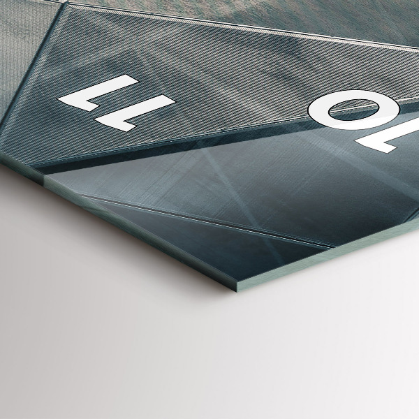 Modern vertical wall clock Metal abstract triangles