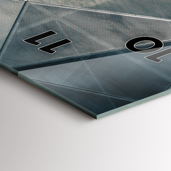 Modern vertical wall clock Metal abstract triangles