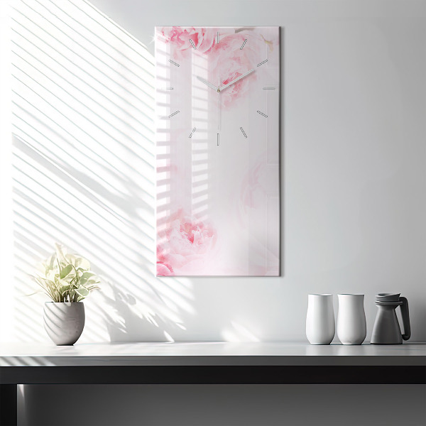 Modern vertical wall clock Blooming flowers