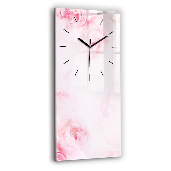 Modern vertical wall clock Blooming flowers