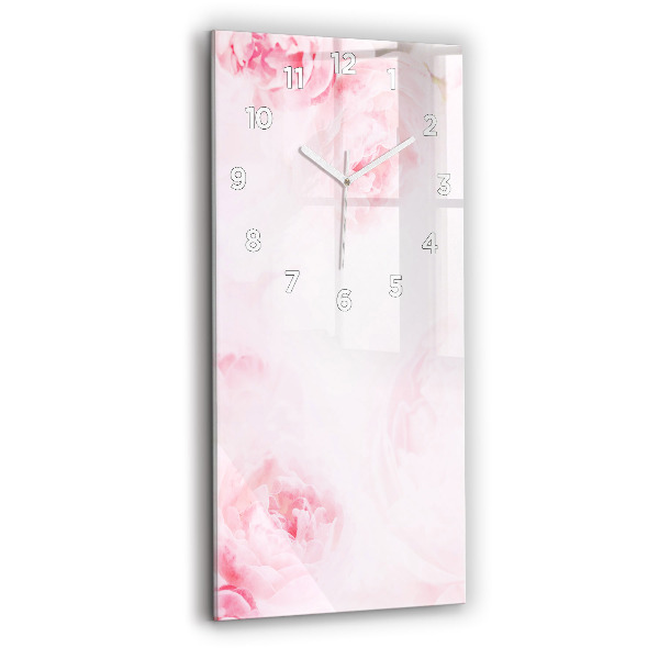 Modern vertical wall clock Blooming flowers