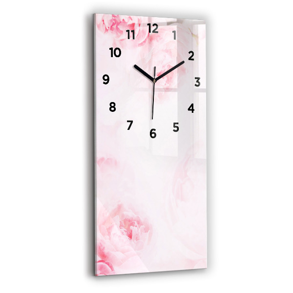 Modern vertical wall clock Blooming flowers
